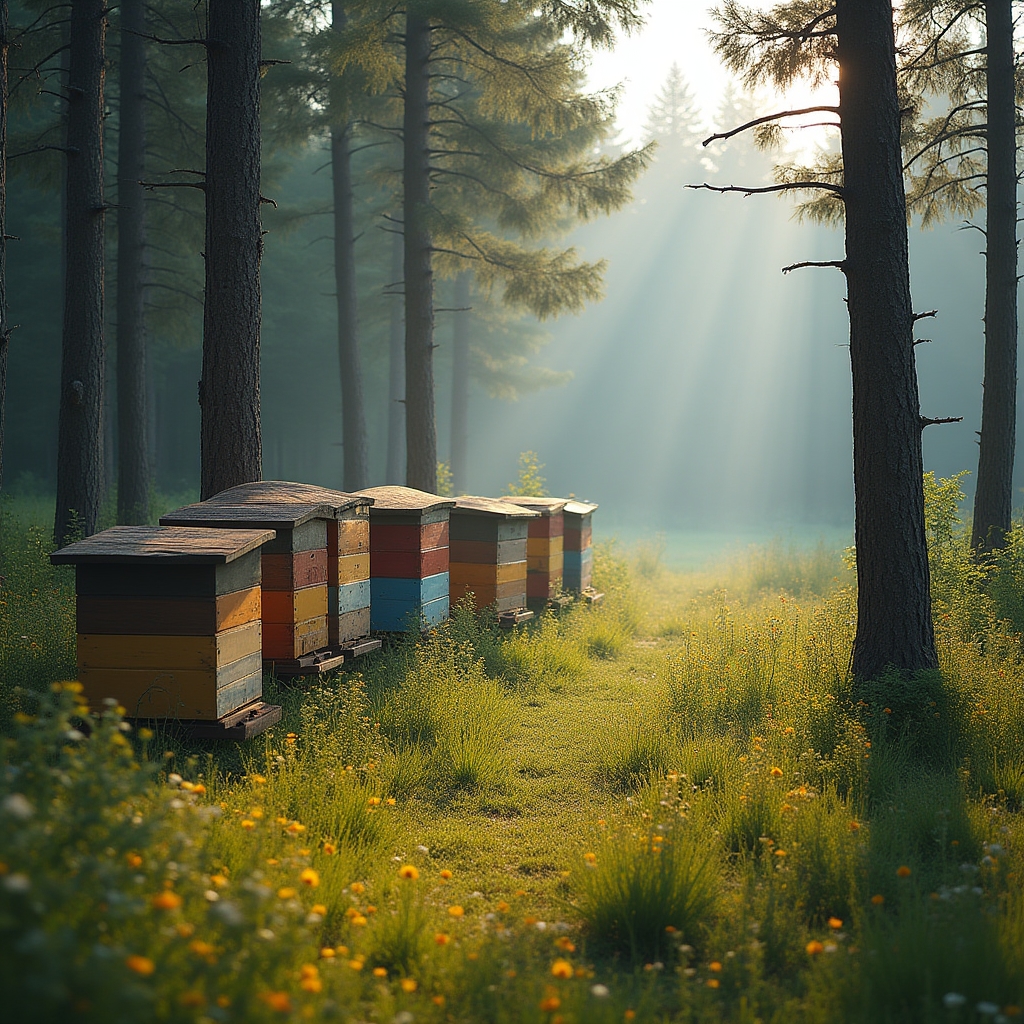 Ruches en forêt alsacienne