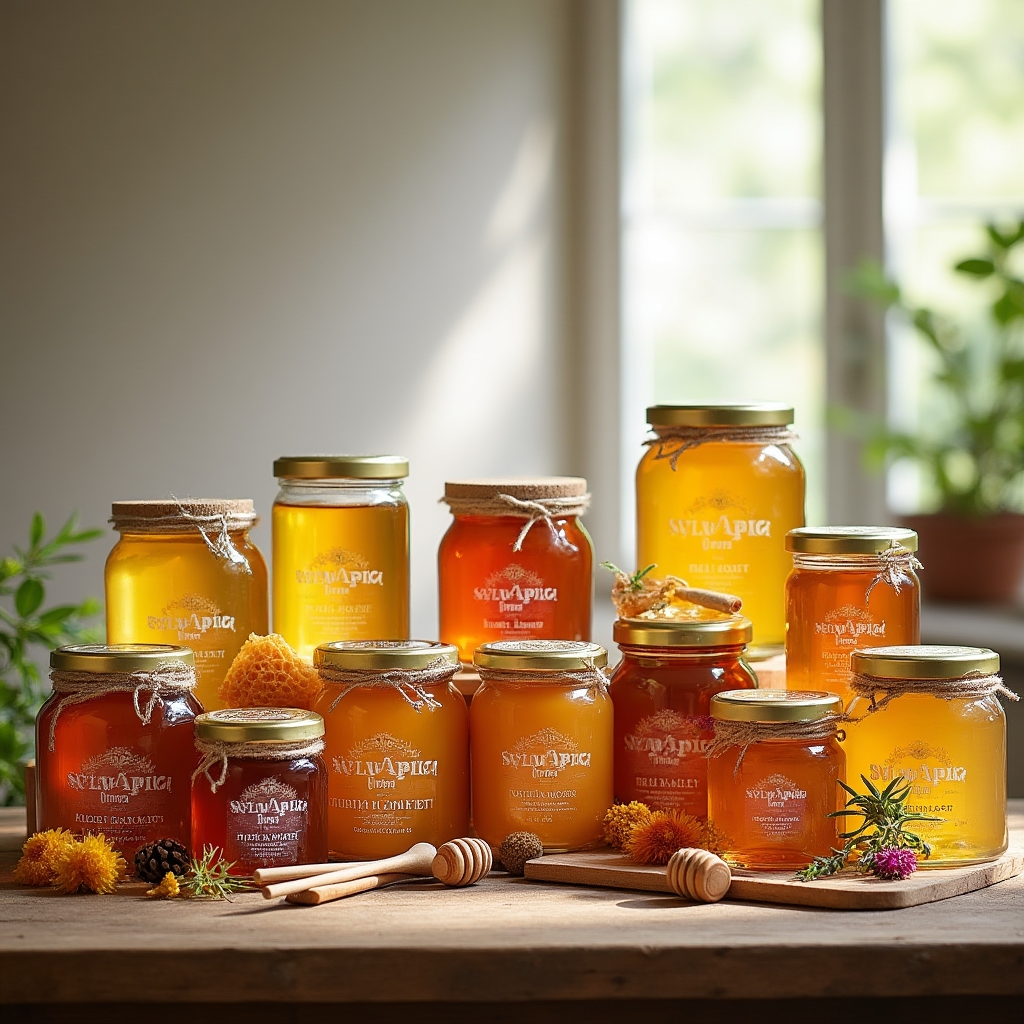 Présentation de nos pots de miel artisanal